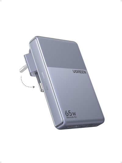 UGREEN Nexode Air Slim Oplader (65W, 3-Poorts, Opvouwbare Stekker)