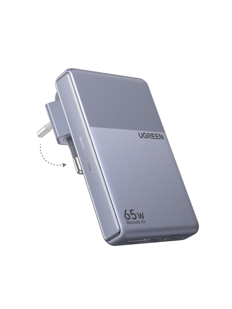 UGREEN Nexode Air Slim Oplader (65W, 3-Poorts, Opvouwbare Stekker)
