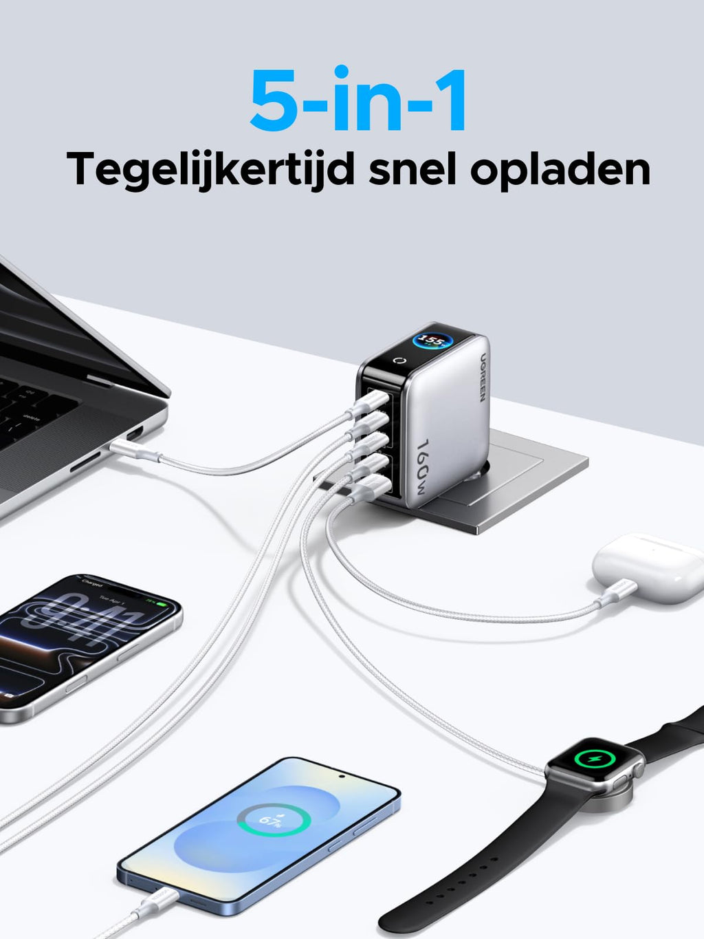 UGREEN Nexode Pro 160 W Oplader met Smart Display | UGREEN NL
