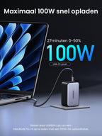 UGREEN Nexode X 100W Mini GaN Oplader -maximaal 100w snel opladen
