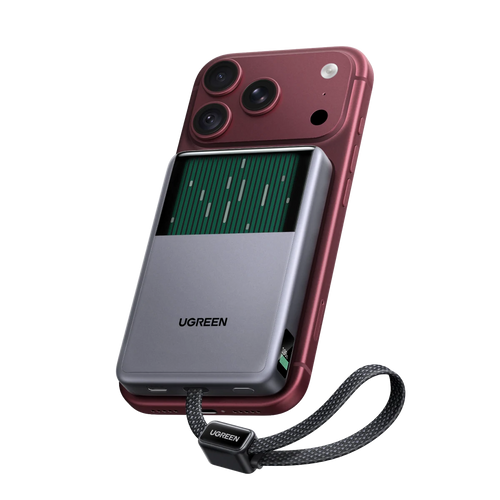 UGREEN MagFlow Pro Magnetische Powerbank (10.000 mAh, Qi2 25 W, Ingebouwde 45 W USB-C-kabel)
