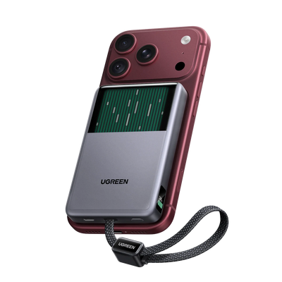 UGREEN MagFlow Pro Magnetische Powerbank (10.000 mAh, Qi2 25 W, Ingebouwde 45 W USB-C-kabel)