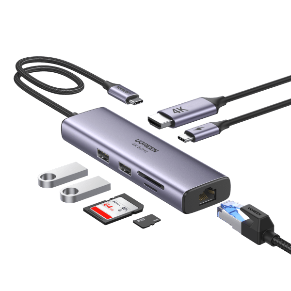 UGREEN Revodok 7-in-1 USB C Hub (HDMI 4K op 60 Hz)