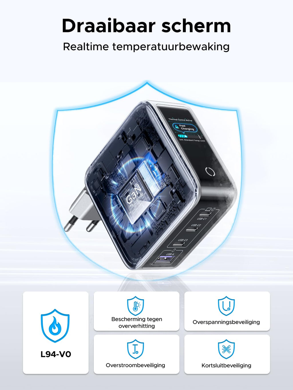 UGREEN Nexode Pro 100 W Oplader met Smart Display | UGREEN NL