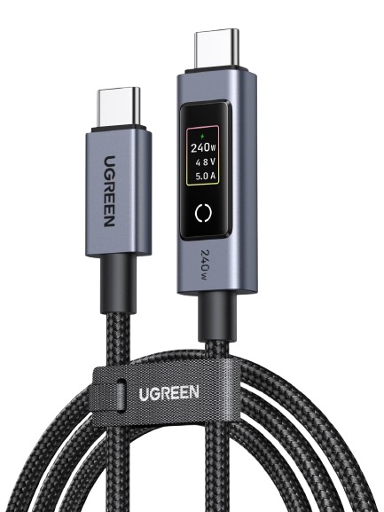UGREEN Nexode USB-C-kabel met Smart Display (240 W, PD 3.1, 1 m / 2 m)