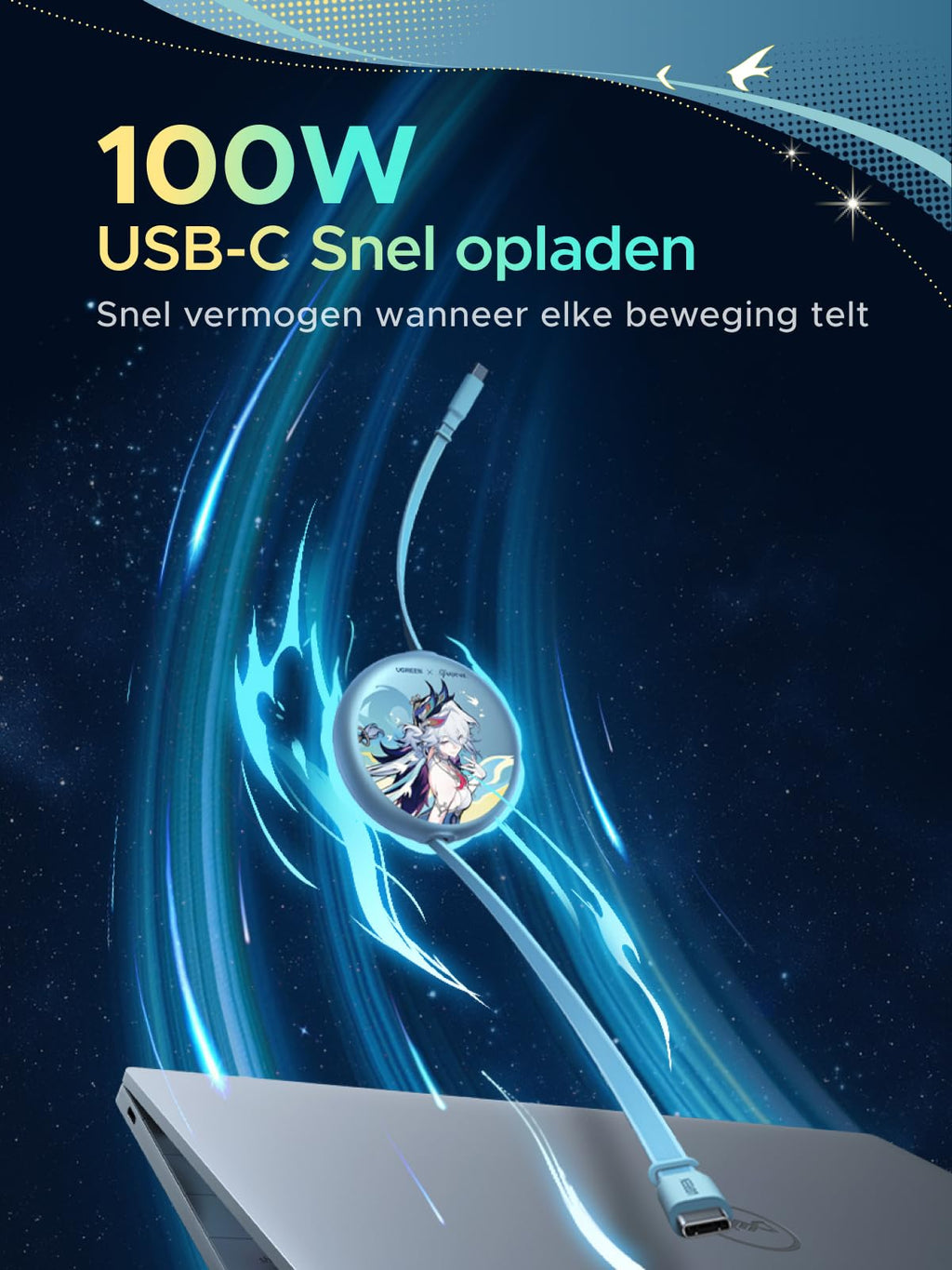 UGREEN x Honkai: Star Rail 100 W intrekbare USB-C-kabel