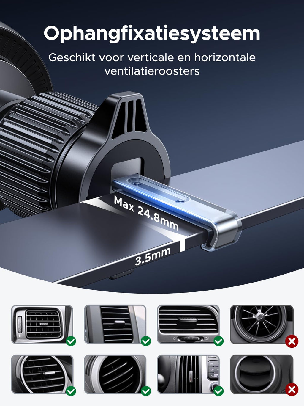 UGREEN Magflow Pro Qi2 25W magnetische autolader met koeling