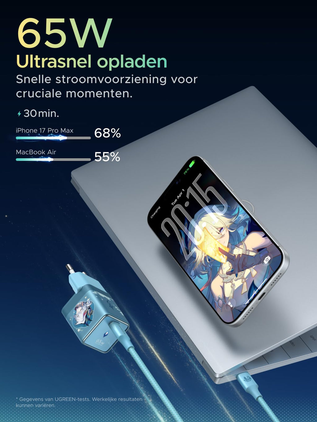UGREEN x Honkai: Star Rail 65 W oplader