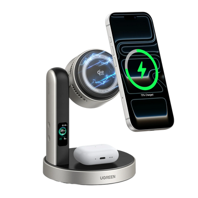 UGREEN MagFlow Pro Magnetisch Draadloos Laadstation (2-in-1, Qi2 25 W, Slim Koelsysteem)
