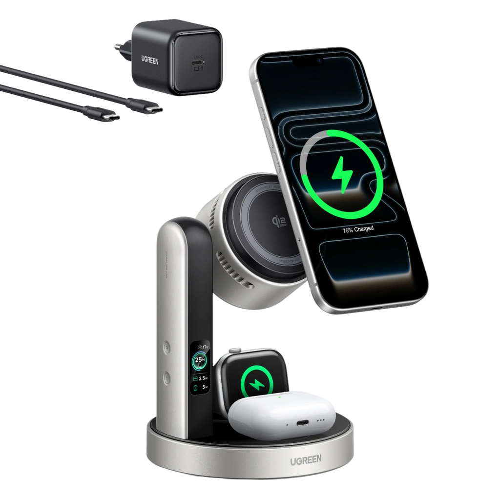 UGREEN MagFlow Pro Magnetisch Draadloos Laadstation (3-in-1, Qi2 25 W)