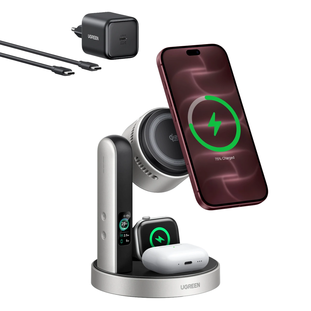 UGREEN MagFlow Pro Magnetisch Draadloos Laadstation (3-in-1, Qi2 25 W)