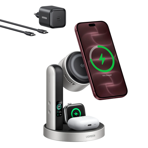 UGREEN MagFlow Pro Magnetisch Draadloos Laadstation (3-in-1, Qi2 25 W)