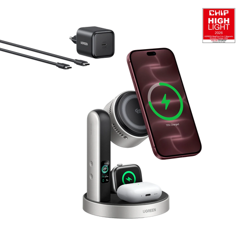 UGREEN MagFlow Pro Magnetisch Draadloos Laadstation (3-in-1, Qi2 25 W)