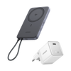 UGREEN MagFlow Air Powerbank & Nexode Air-oplader in Bundel (5.000 mAh / 10.000 mAh, Qi2 15 W, 65 W GaN)