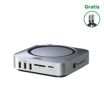 UGREEN Maxidok 10-in-1 Thunderbolt™ 5 Mac mini Dock met M.2 NVMe SSD-slot, dual 6K-displays voor Mac mini M4/M4 Pro