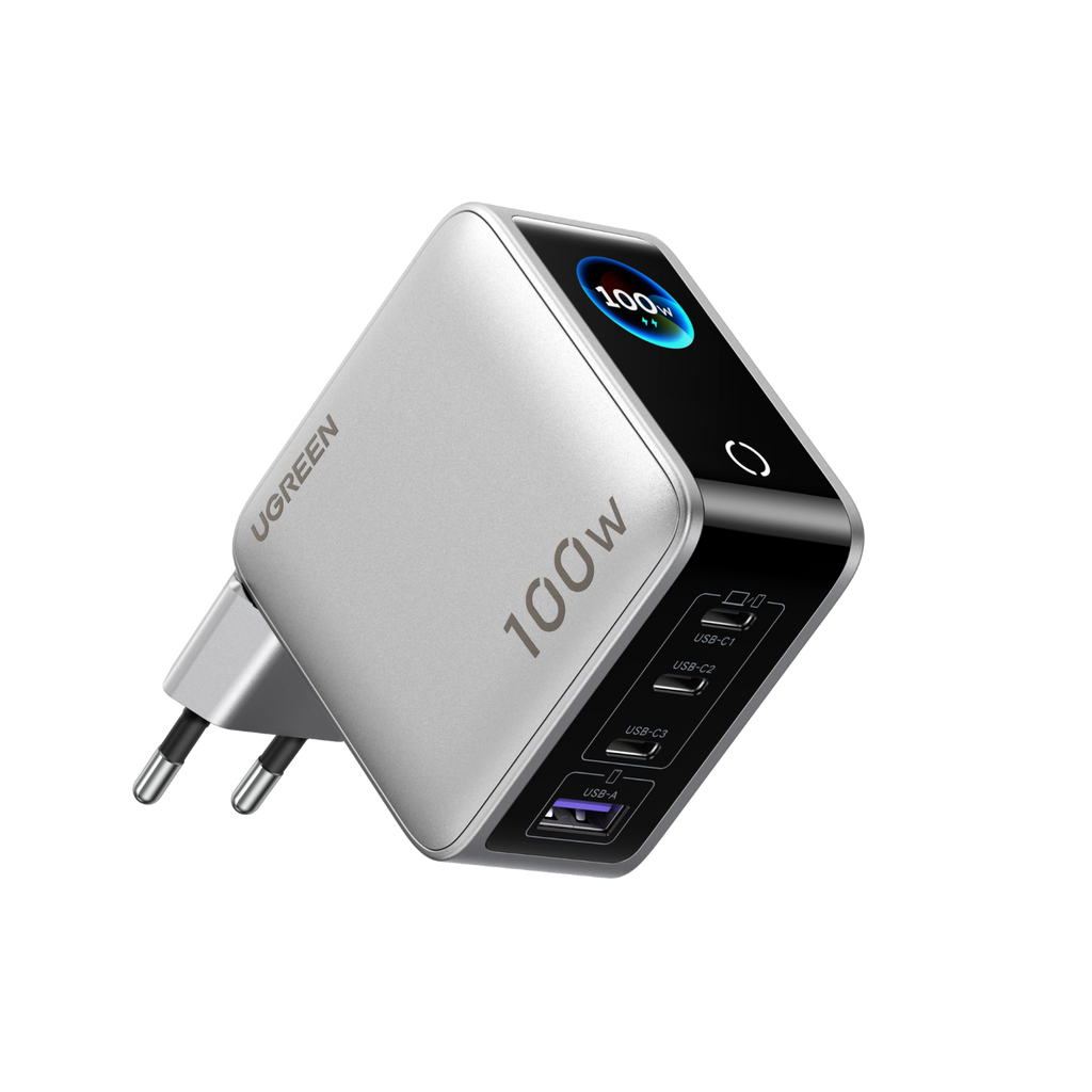 UGREEN Nexode Pro Oplader met Smart Display (100 W, 4 Poorten, GaN)