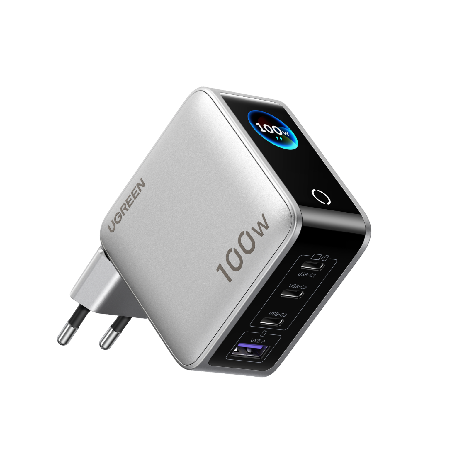 UGREEN Nexode Pro Oplader met Smart Display (100 W, 4 Poorten, GaN)