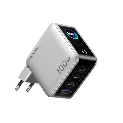 UGREEN Nexode Pro Oplader met Smart Display (100 W, 4 Poorten, GaN)