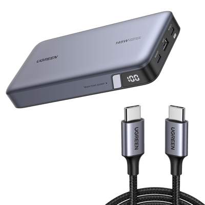 Combi-Deal: UGREEN Nexode Power Bank 25000mAh 145W + 100W USB-C Kabel (1M)