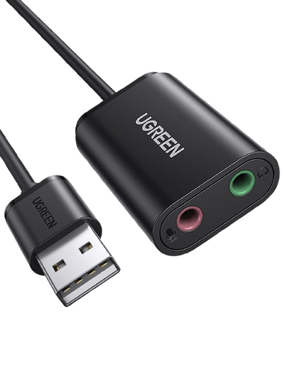 UGREEN Externe Stereo Geluidskaart USB Audio Adapter Plug en Play Sound Card USB Geluidskaart