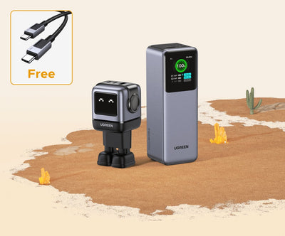 Populair pak UGREEN Nexode RG 65W GaN snellader met 25000mAh 200W externe batterij