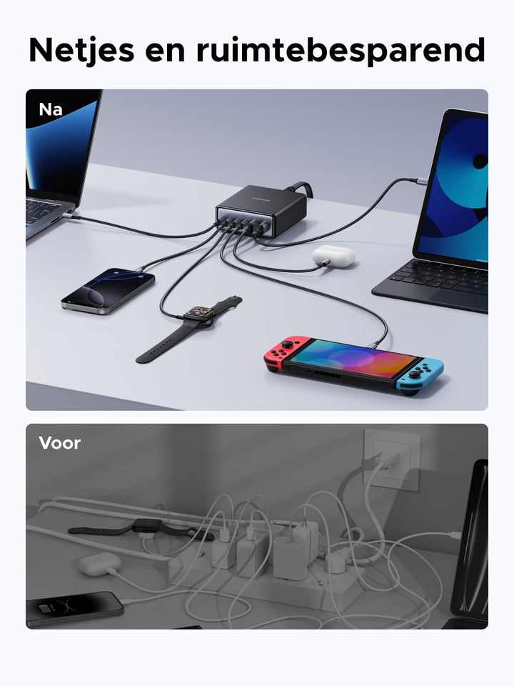 UGREEN 100W GaN Oplaadstation (6 - Poorts, 65W snelladen)