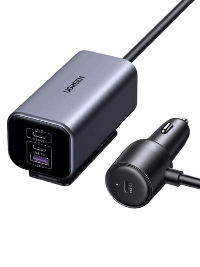 UGREEN 130W GaN sigarettenaansteker USB PD3.0 autolader USB C 4-poorts