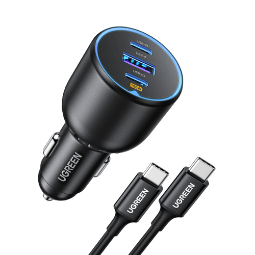 UGREEN 130W USB C Autolader, 3 - poorts Sigarettenaansteker
