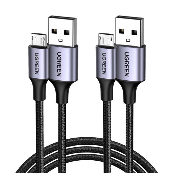 UGREEN 2 Stuk Micro USB Kabel Nylon QC 2.0 Snel Oplaad Kabel Ondersteunt