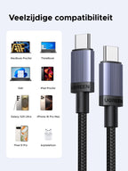 UGREEN 240W USB - C naar USB - C Oplaadkabel (Nylon Gevlochten)