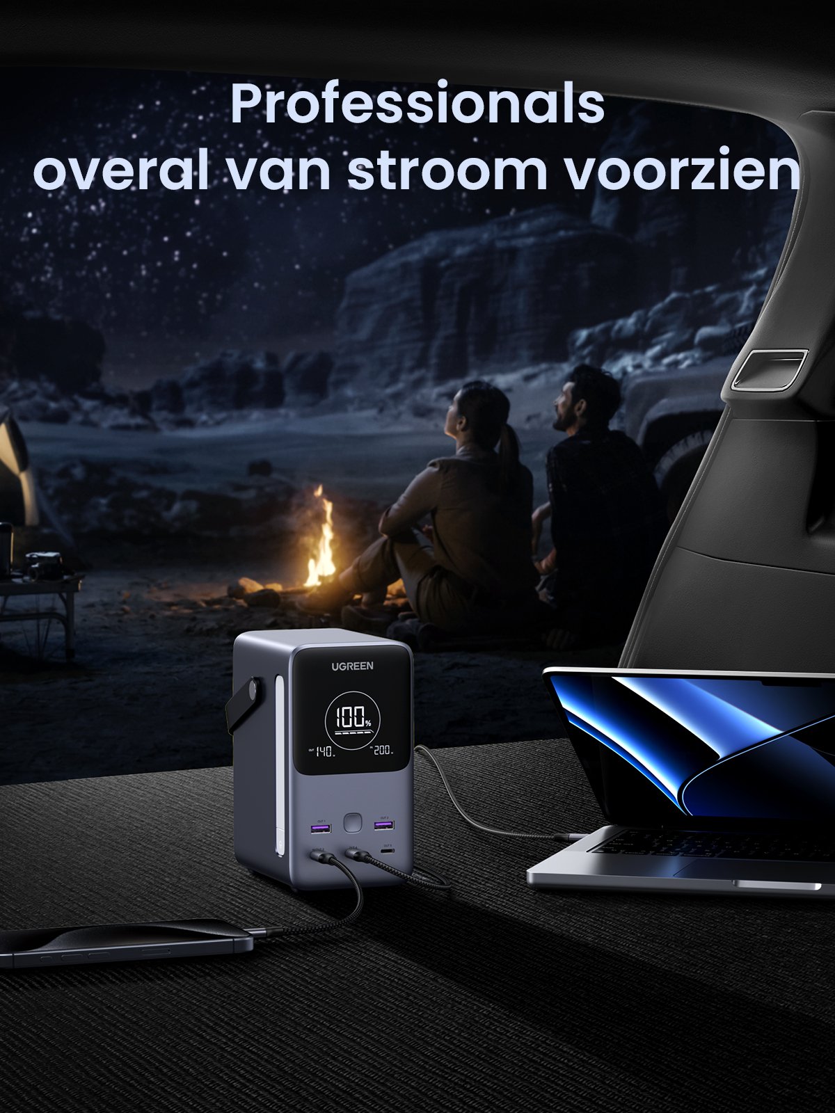 UGREEN 300W Powerbank 48000mAh met Slimme Digitale Display -professionals overal van stroom voorzien