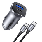 UGREEN 30W 2 - in - 1 Autolader met 1M USB C Kabel