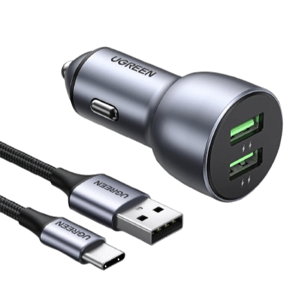 UGREEN 36W 2-Poorts Autolader met 1M USB A naar C Kabel