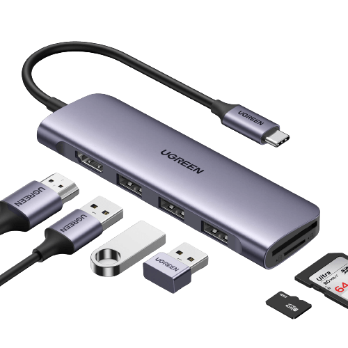 UGREEN 6 - in - 1 USB C Hub 4K HDMI SD/TF Kaartlezer