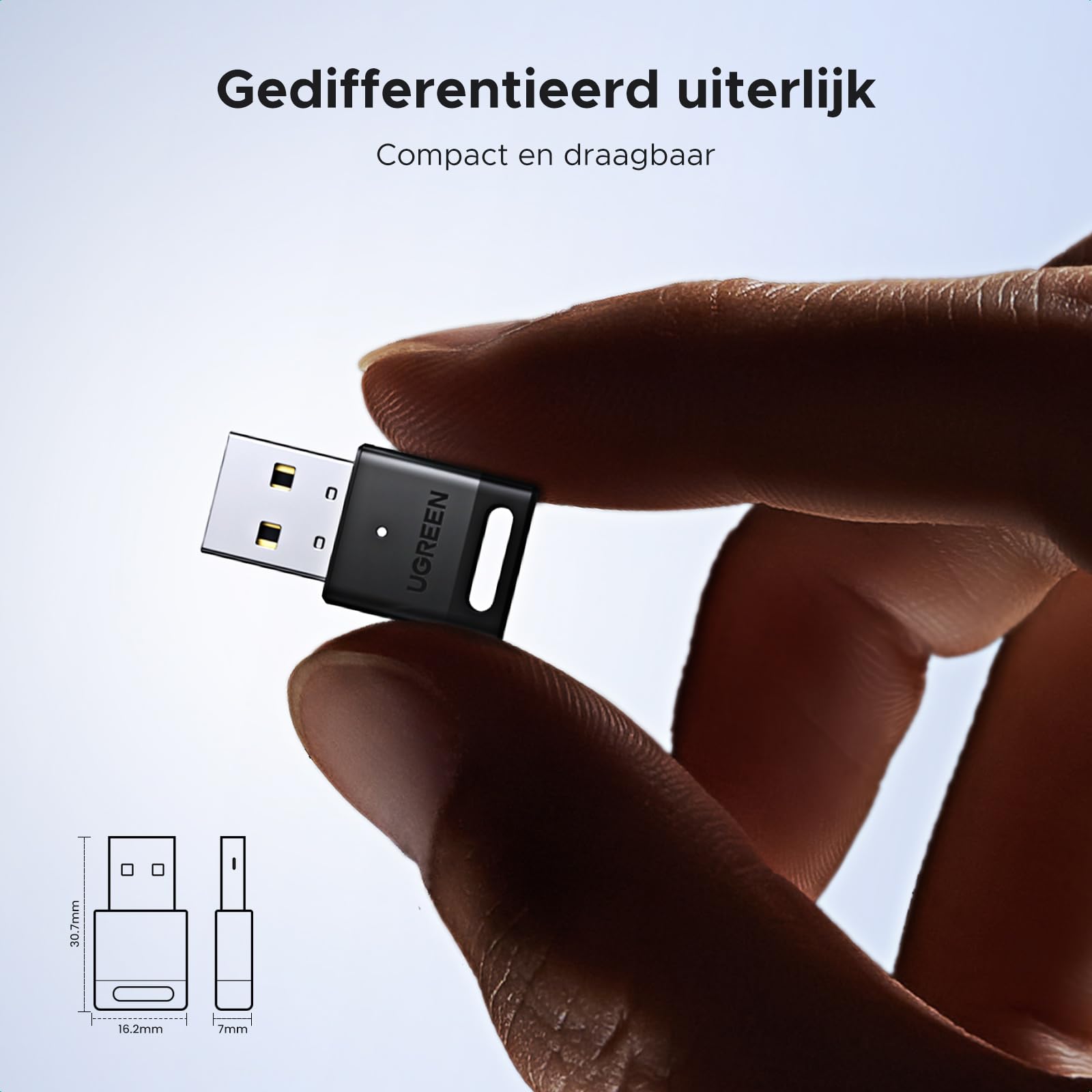 UGREEN Adapter 5.4 Bluetooth Dongle voor PC, Maus, Tastatur, Kopfhörer, Handy, USB Bluetooth Stick voor Windows 11/10/8.1