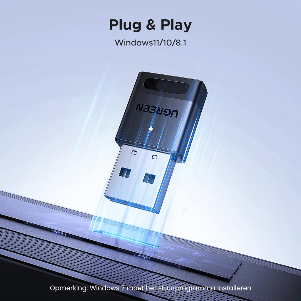 UGREEN Adapter 5.4 Bluetooth Dongle voor PC, Maus, Tastatur, Kopfhörer, Handy, USB Bluetooth Stick voor Windows 11/10/8.1
