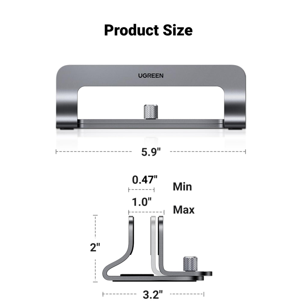UGREEN Aluminium Verticale Laptop Standaard Verstelbare Bureau Laptop Stand