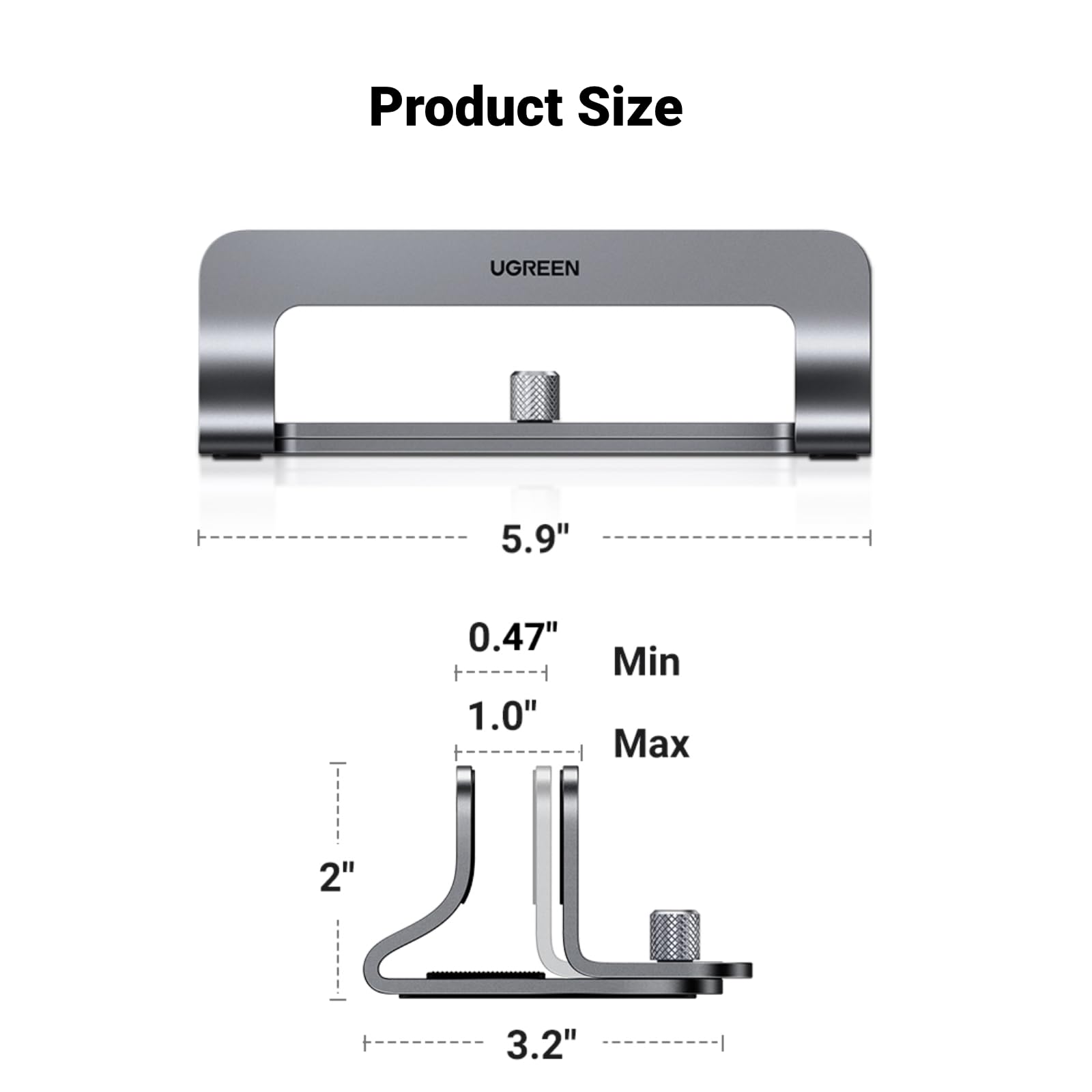 UGREEN Aluminium Verticale Laptop Standaard Verstelbare Bureau Laptop Stand
