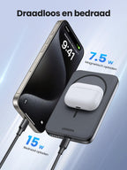 UGREEN 5000mAh  Draadloze Magnetische Powerbank -draadloos en bedraad