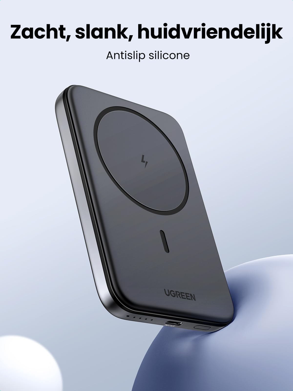 UGREEN 5000mAh  Draadloze Magnetische Powerbank -zacht slank huidvriendelijk