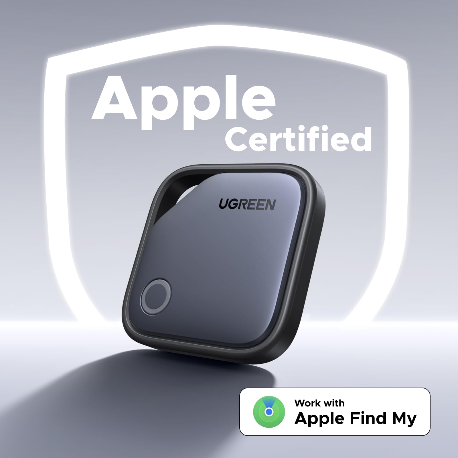UGREEN Finder compatibel met Apple Find My (alleen iOS), Bluetooth tracker voor bagage, sleutelvinder, smart tag voor sleutels, koffers, paspoorten met vervangbare batterij