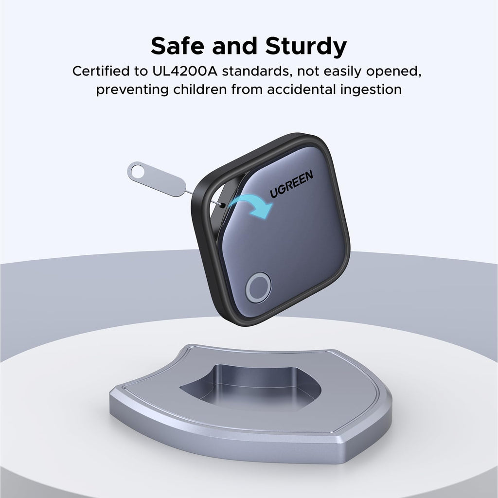 UGREEN Finder compatibel met Apple Find My (alleen iOS), Bluetooth tracker voor bagage, sleutelvinder, smart tag voor sleutels, koffers, paspoorten met vervangbare batterij