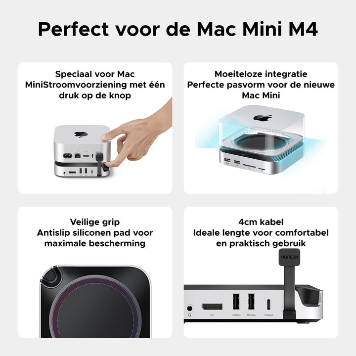 Gewokliy Mac mini M4 2024 Dock Stand, 40 Gbps USB4 M.2 NVMe SSD-behuizing, compatibel met Thunderbolt 4/5, 10 Gbps USB-dockingstation met SD4.0- kaartlezer Gewokliy Mac mini M4 2024 Dock Stand, 40 Gbps USB4 M.2 NVMe SSD-behuizing, compatibel met Thunderbolt 4/5, 10 Gbps USB-dockingstation met SD4.0- kaartlezer