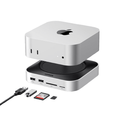 UGREEN Mac Mini M4 Dock met dubbele 4K DisplayPort, 10Gbps USB en NVMe-slot