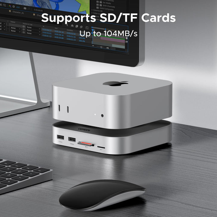 UGREEN Mac Mini M4 Hub & Stand met NVMe SSD - behuizing 8TB Max