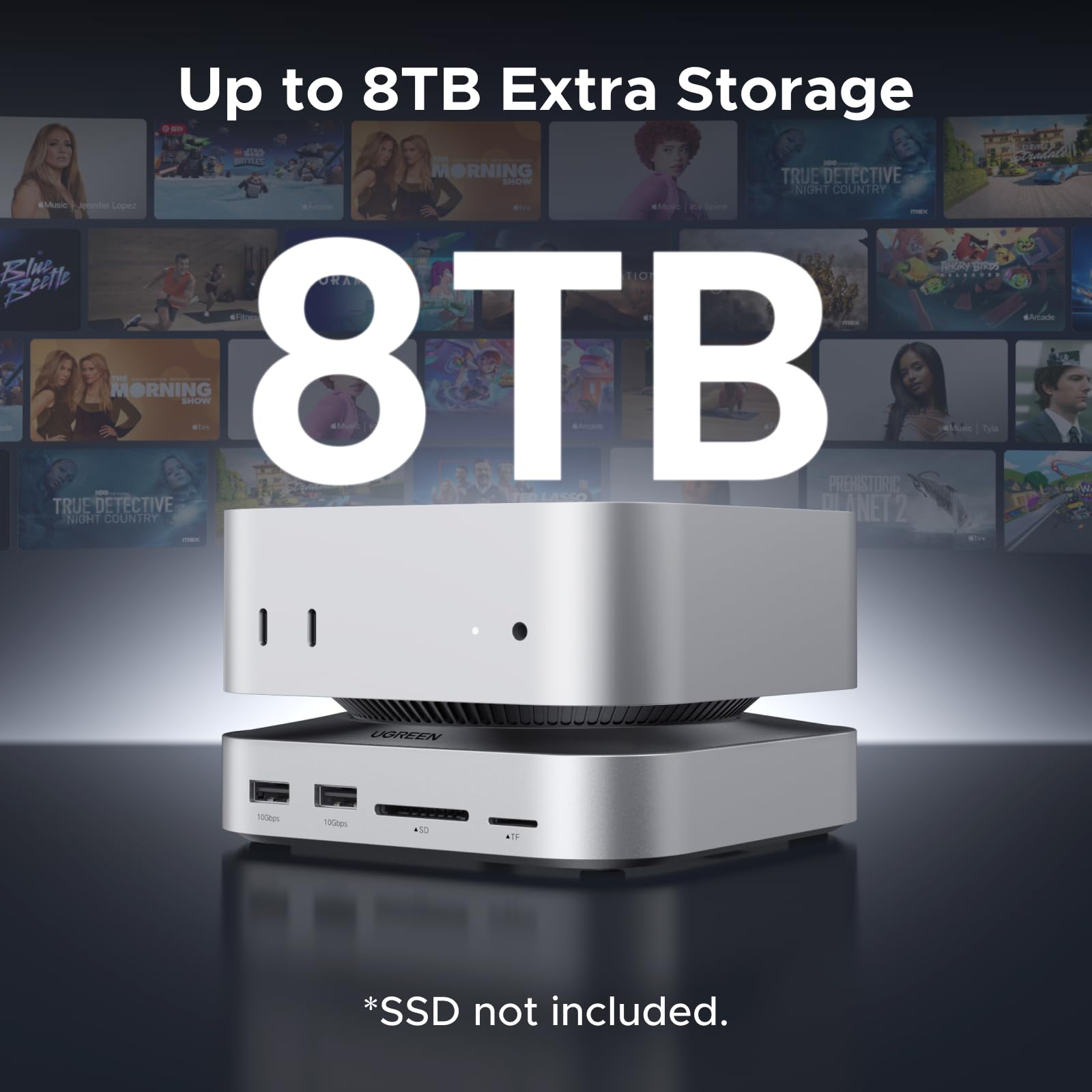 UGREEN Mac Mini M4 Hub & Stand met NVMe SSD - behuizing 8TB Max