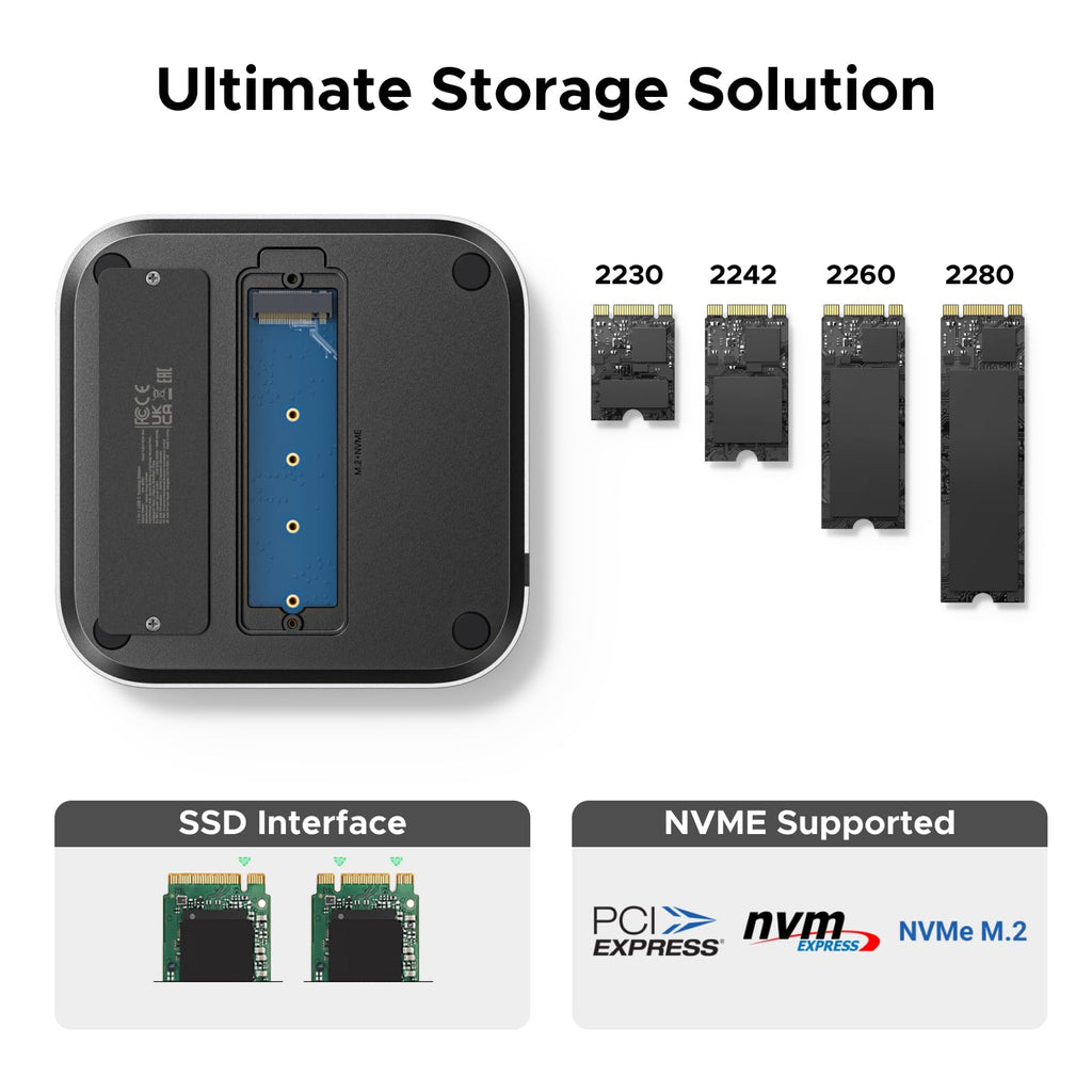 UGREEN Mac Mini M4 Hub & Stand met NVMe SSD - behuizing 8TB Max