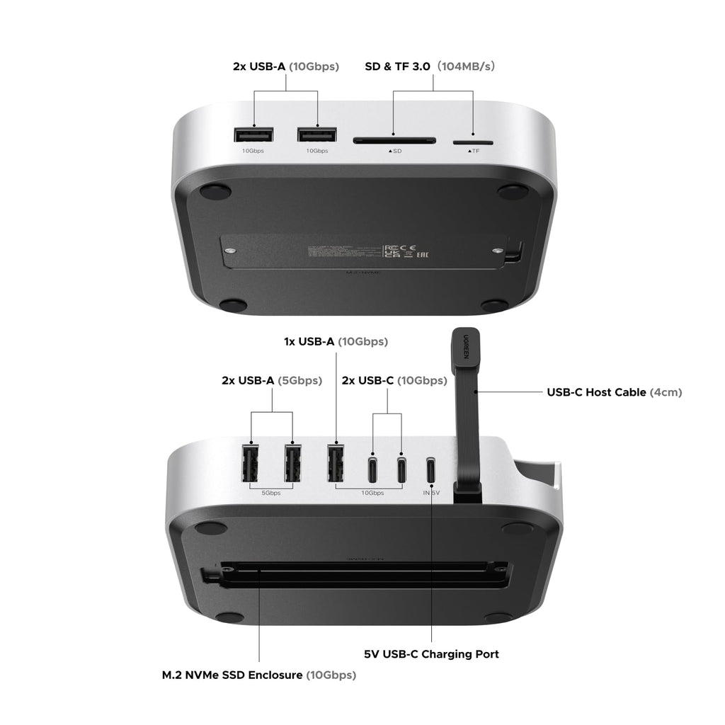 UGREEN Mac Mini M4 Hub & Stand met NVMe SSD - behuizing 8TB Max