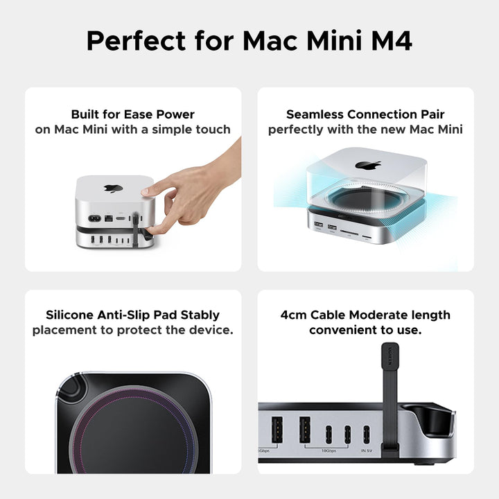 UGREEN Mac Mini M4 Hub & Stand met NVMe SSD - behuizing 8TB Max