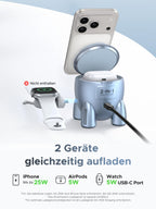 UGREEN MagFlow 2 - in - 1 Draadloze Oplader (Qi2 25W, MagSafe - compatibel)